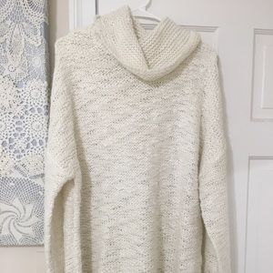 White cowl neck sweater
